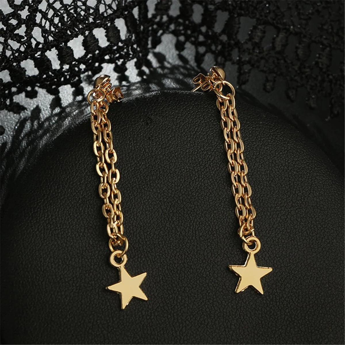 18K Gold-Plated Cable Chain Star Ear Jackets