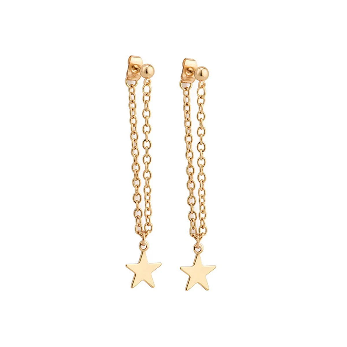 18K Gold-Plated Cable Chain Star Ear Jackets