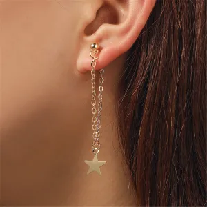 18K Gold-Plated Cable Chain Star Ear Jackets
