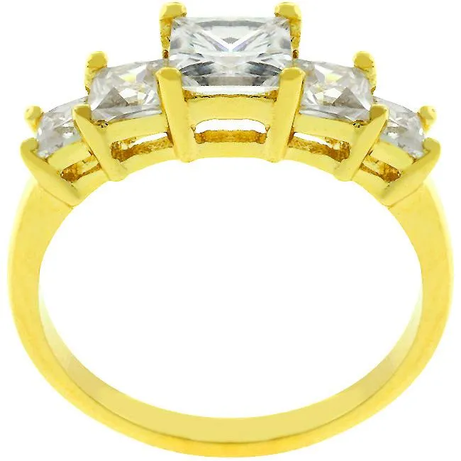 5-Stone Anniversary Ring in Goldtone