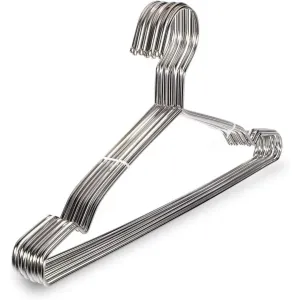 8 Packs Clothes Hangers, Heavy Duty Metal Stainless Steel Hangers for Clothing, Coats, Shirts, Jackets, Suits