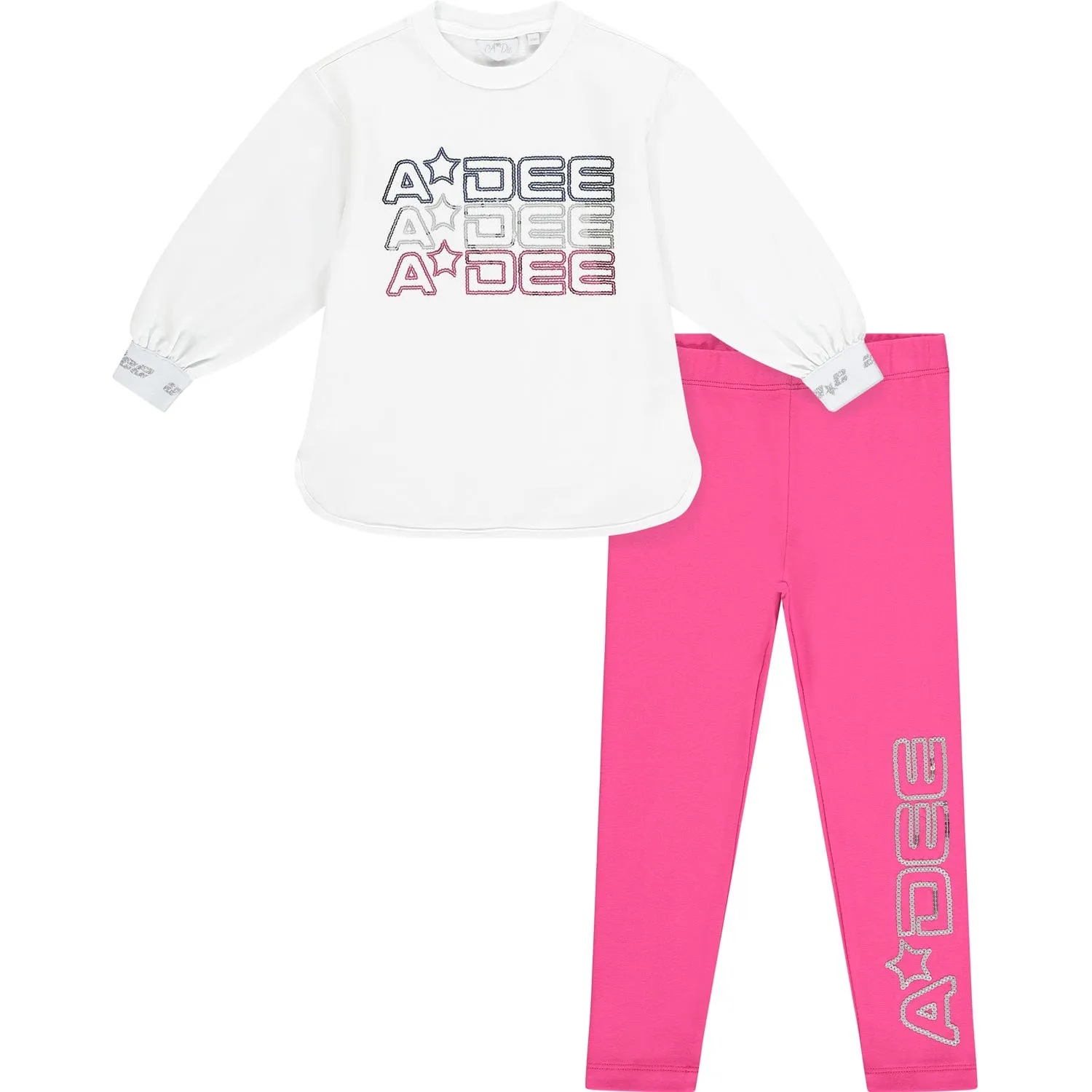 A DEE - Sherry Triple Logo Legging Set - White