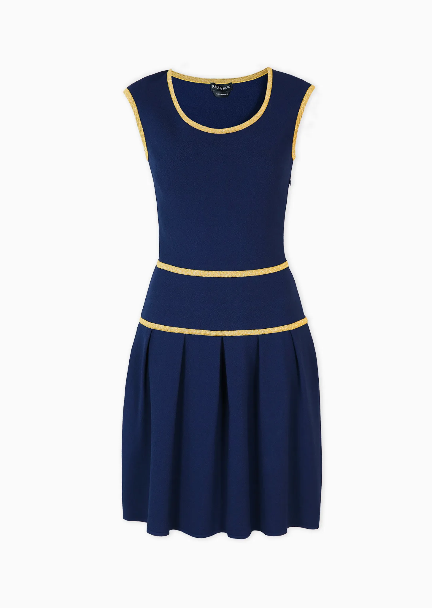 Amanda - Drop Waist Dress with Metallic Trim