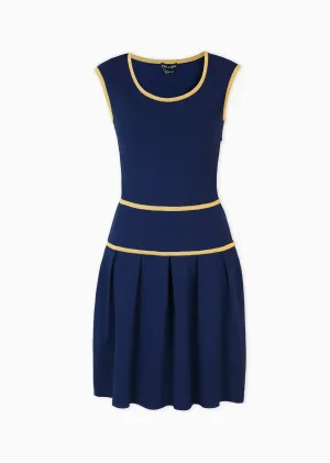 Amanda - Drop Waist Dress with Metallic Trim
