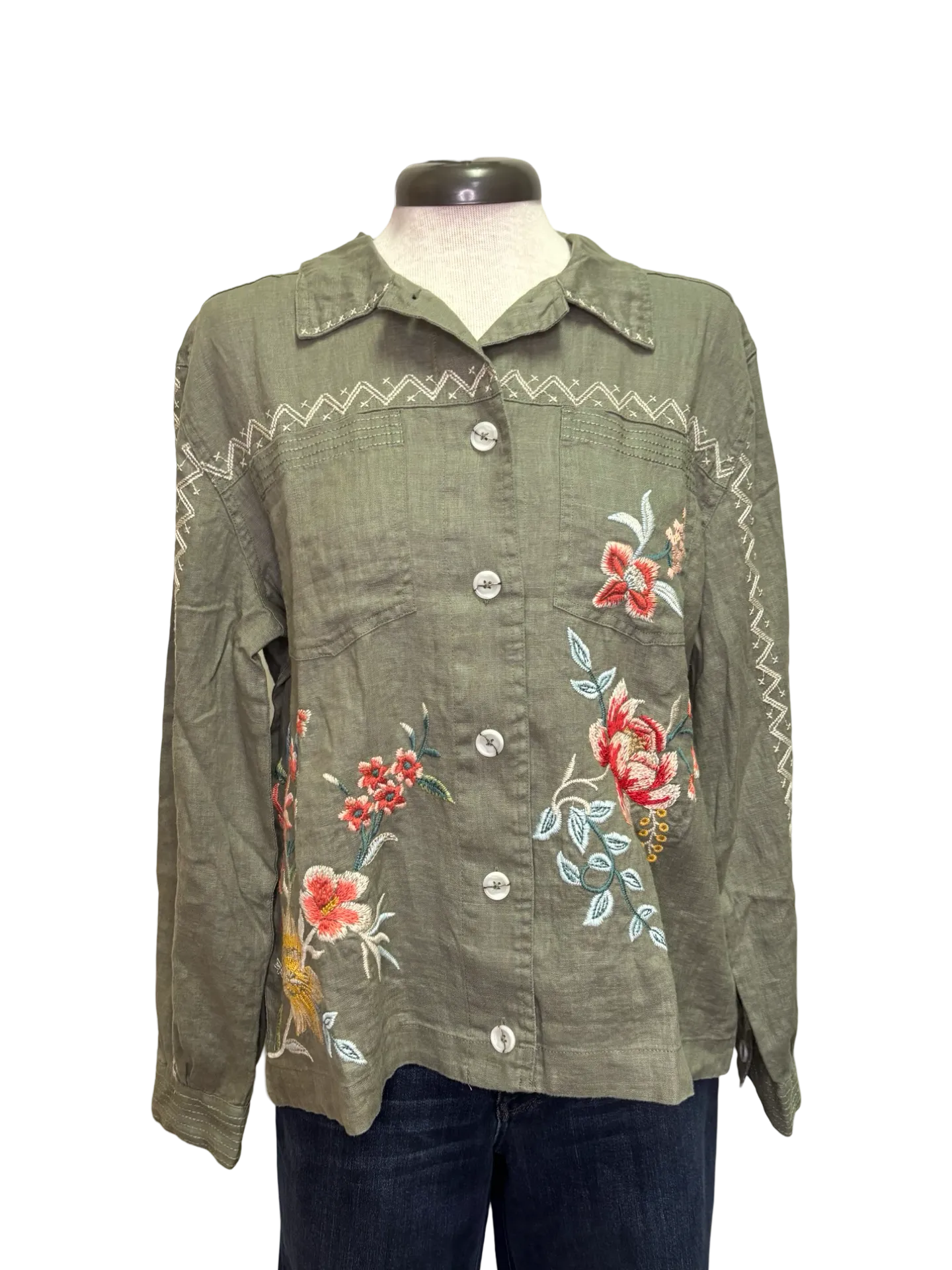 Andrean Relaxed Linen Jacket Tortoise