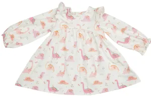 Angel Dear Floral Dinos Ruffle Dress & Legging Set