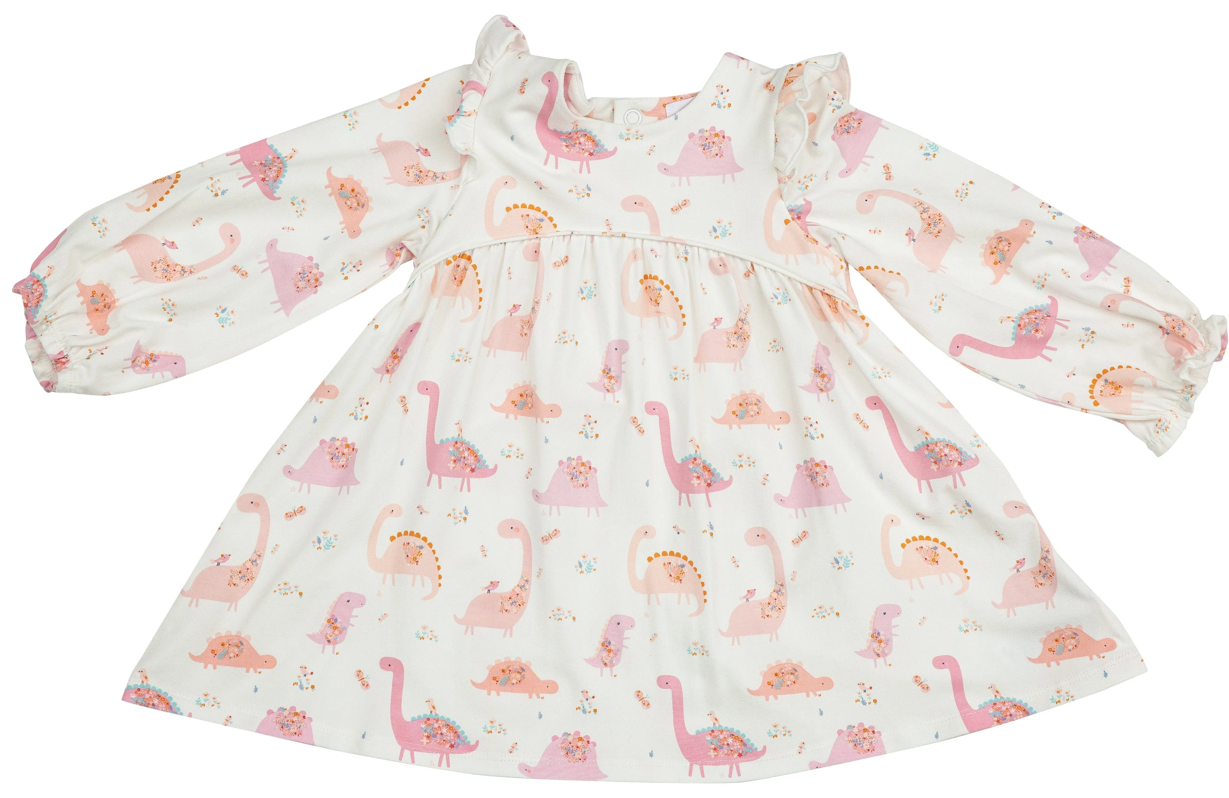 Angel Dear Floral Dinos Ruffle Dress & Legging Set