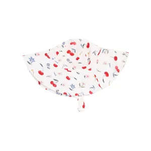 Angel Dear || Watercolor Cherries   Gingham Wide Brim Sunhat