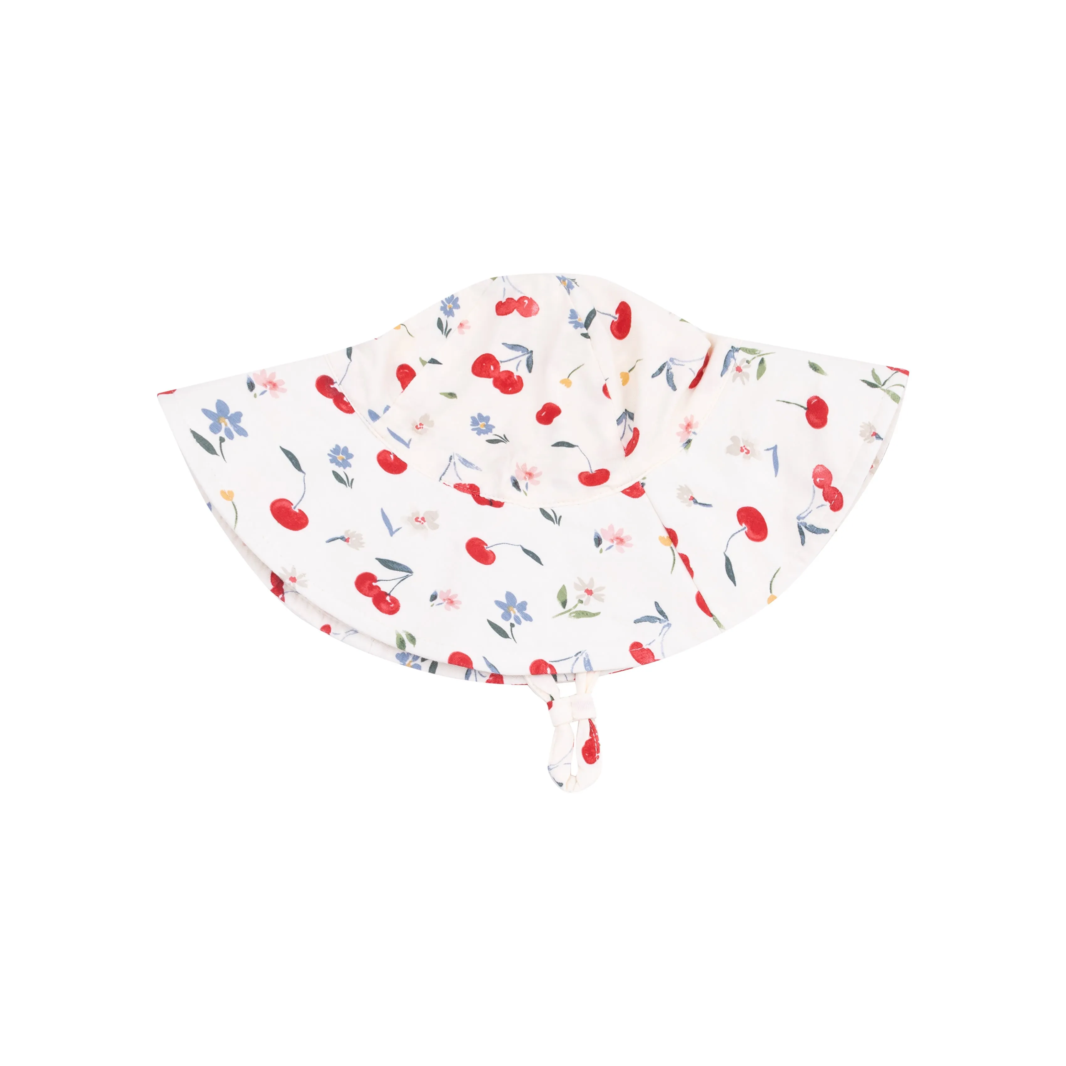 Angel Dear || Watercolor Cherries   Gingham Wide Brim Sunhat