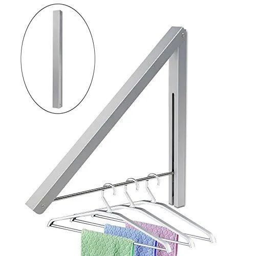 Anjuer Wall Mounted Drying Rack Clothes Hanger Folding Wall Coat Racks Aluminum Home Storage Organiser Space Savers