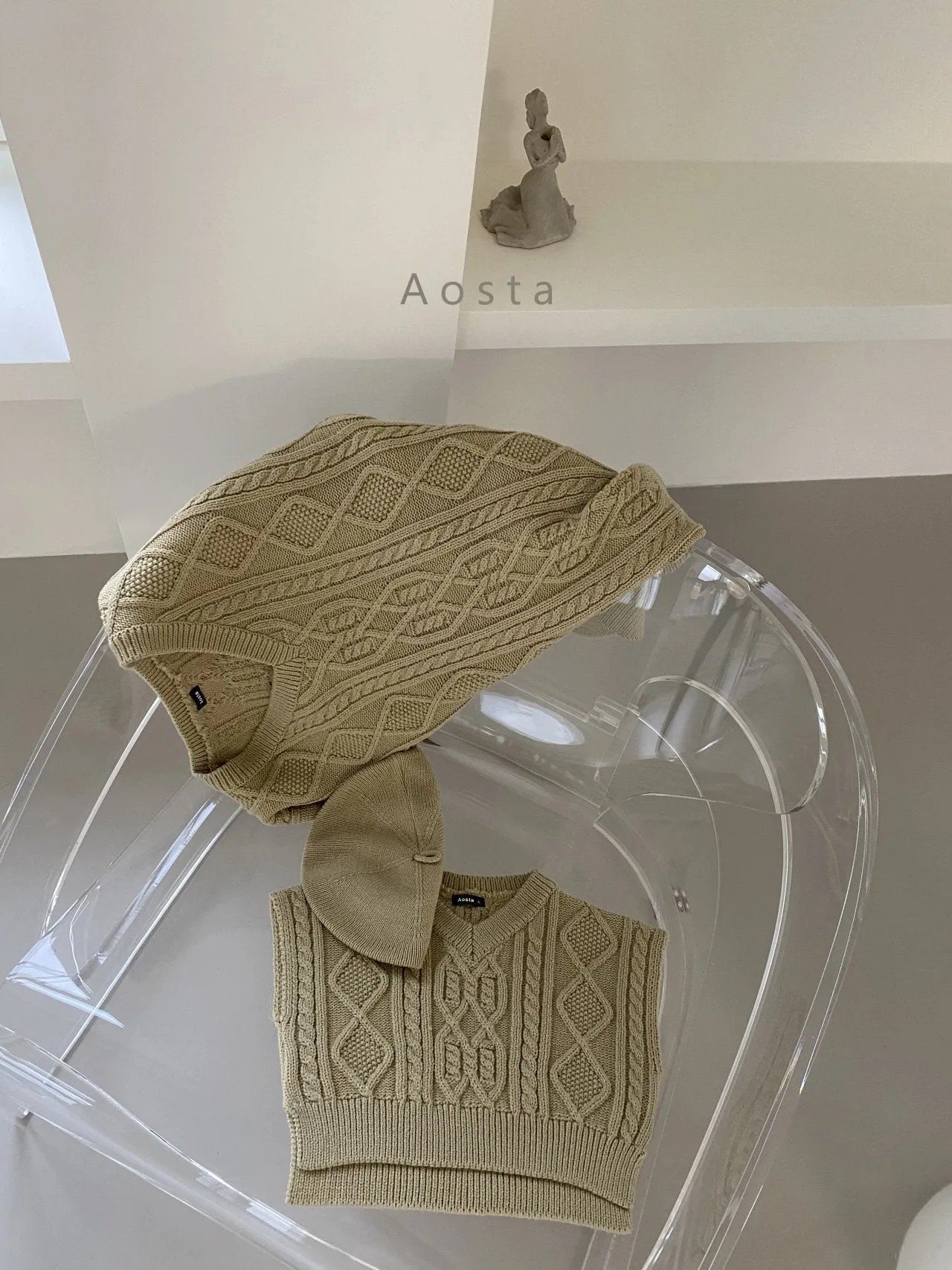Aosta Tweed Knit Vest (3 colour options)