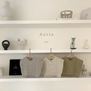 Aosta Tweed Knit Vest (3 colour options)