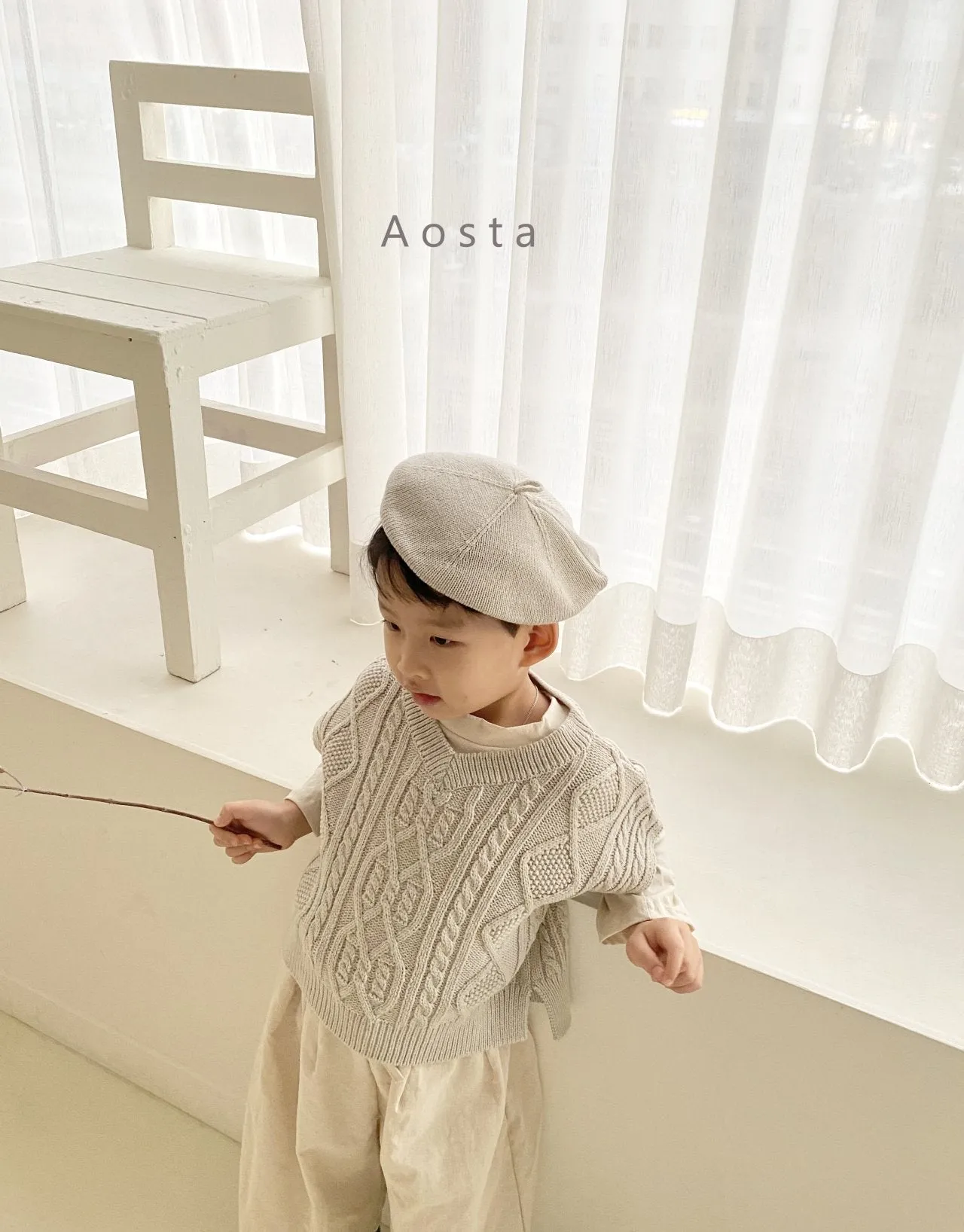 Aosta Tweed Knit Vest (3 colour options)
