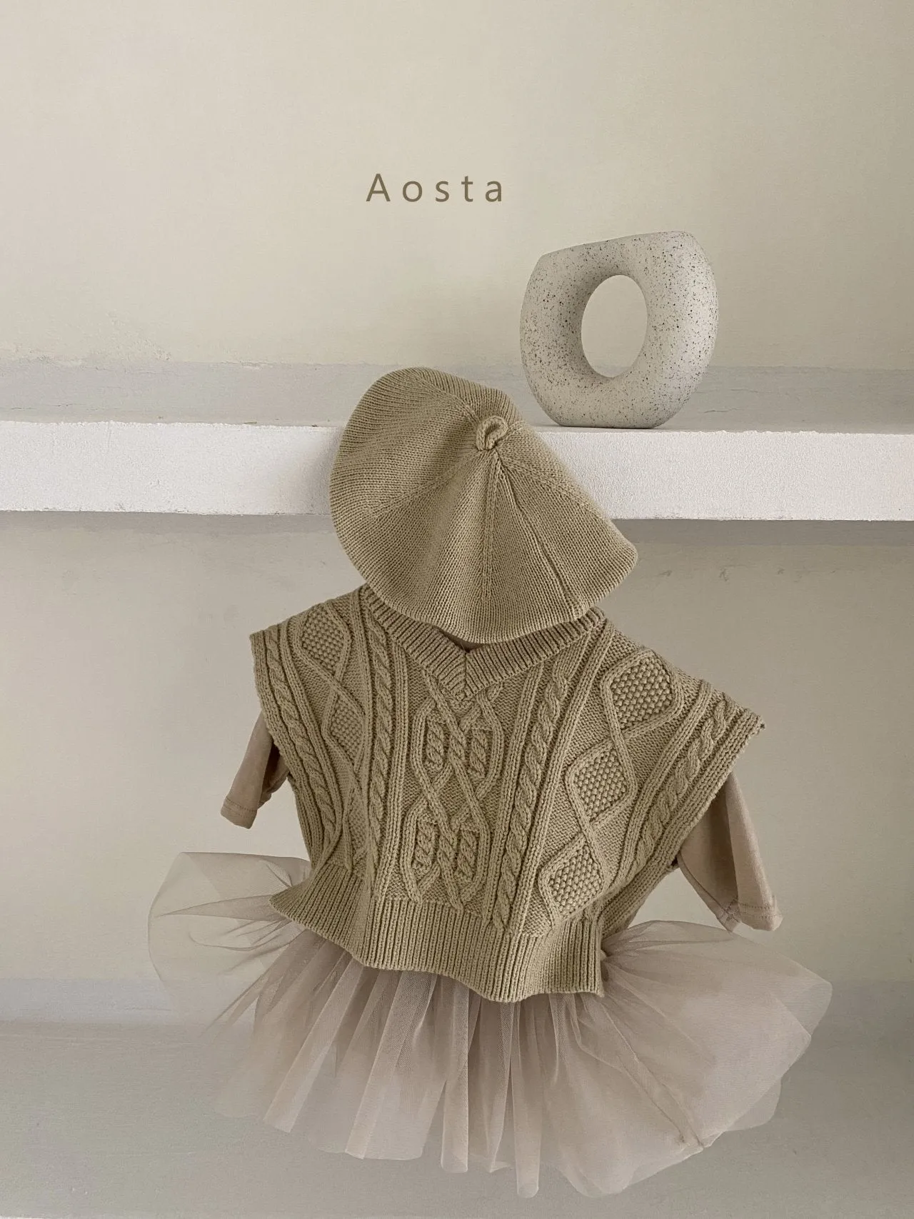 Aosta Tweed Knit Vest (3 colour options)