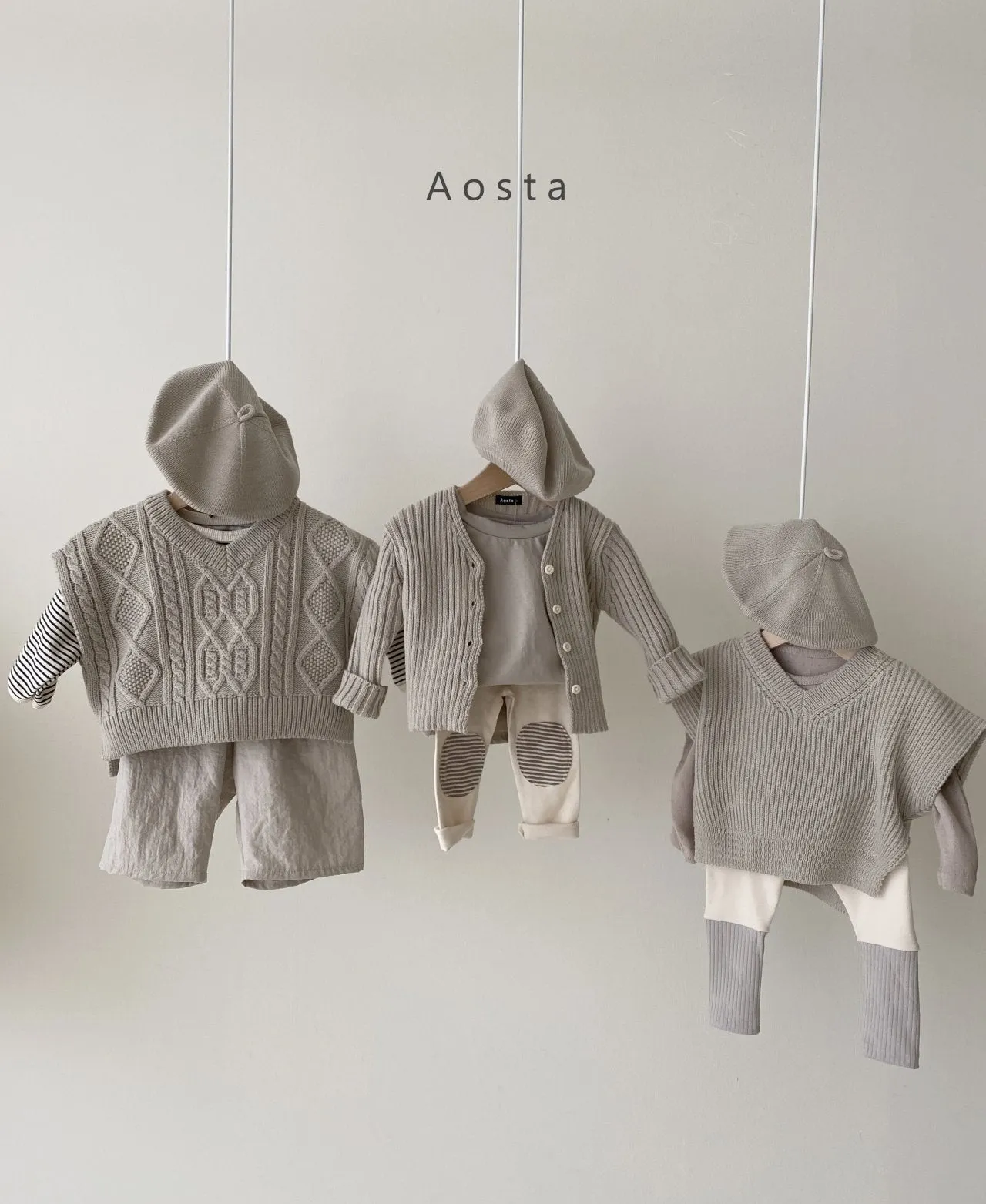 Aosta Tweed Knit Vest (3 colour options)