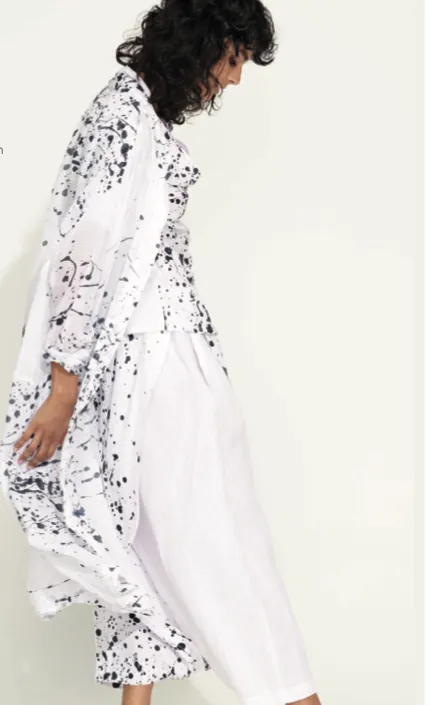 Banana Blue Navy Splash Print Duster