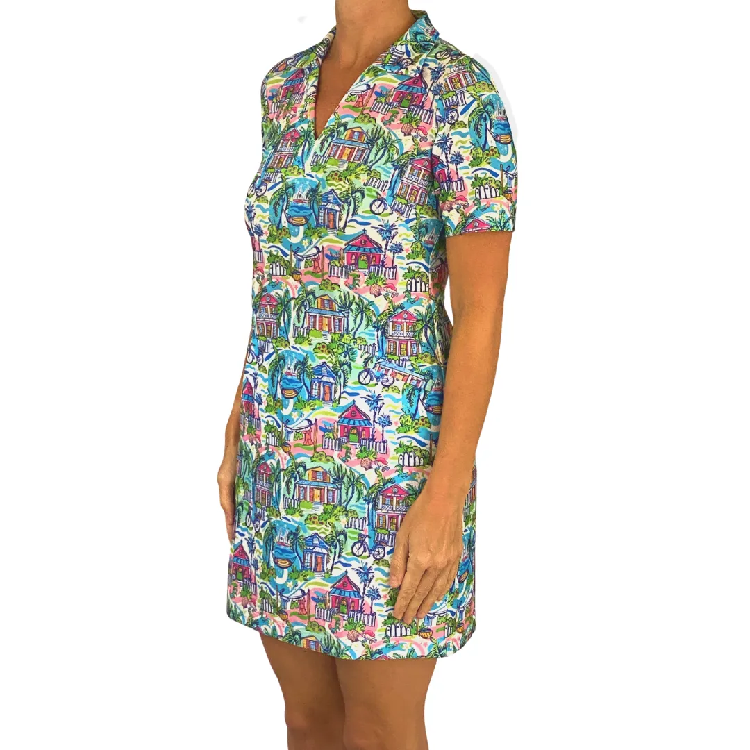 Beaufort Dress in Key West Cottages Bold