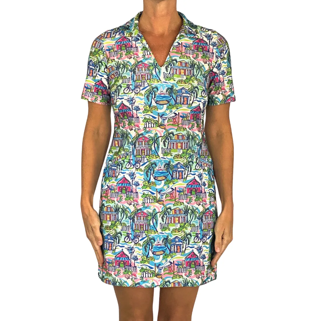 Beaufort Dress in Key West Cottages Bold