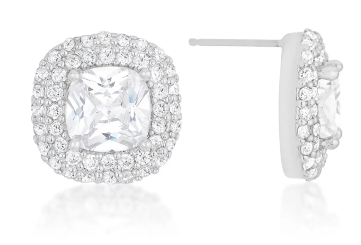 Belle Pave Stud Earrings