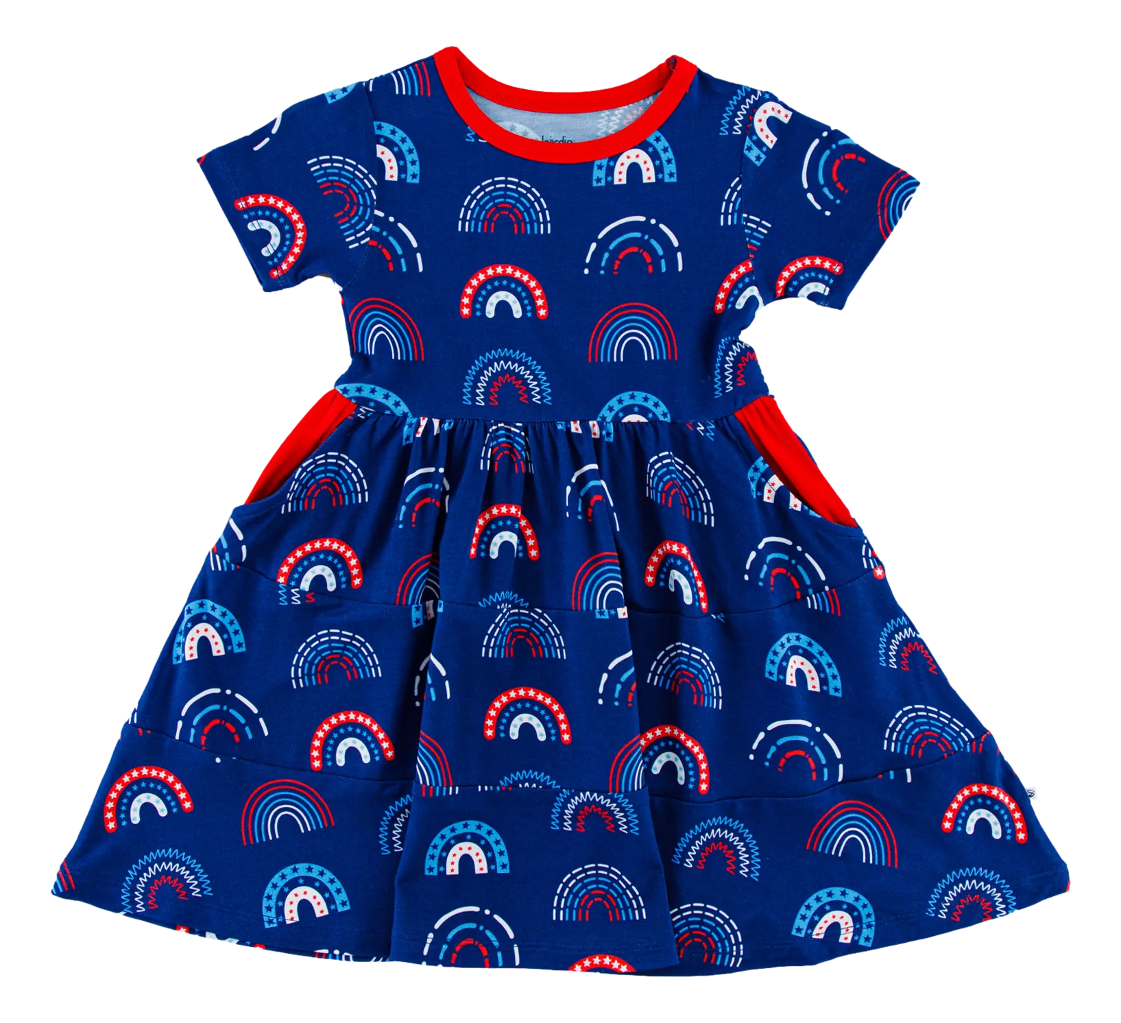 Birdie Bean Anthem Rainbows 4th of July Print Girls Birdie Dress