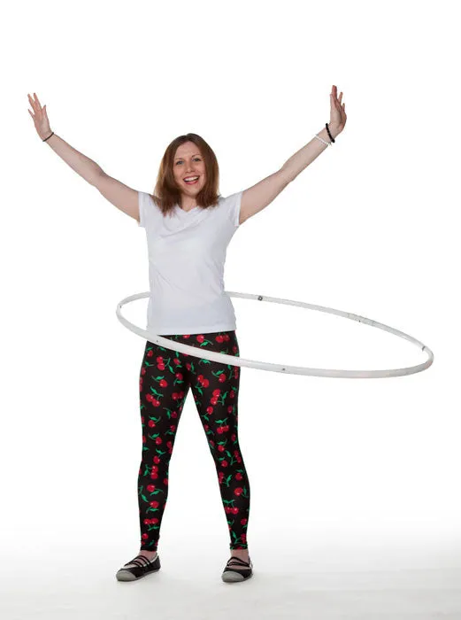Black Spandex Leggings With Cherries On Top