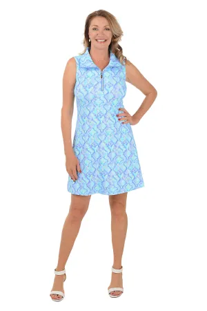 Blue Snake Hearts UPF50  Sleeveless Dress