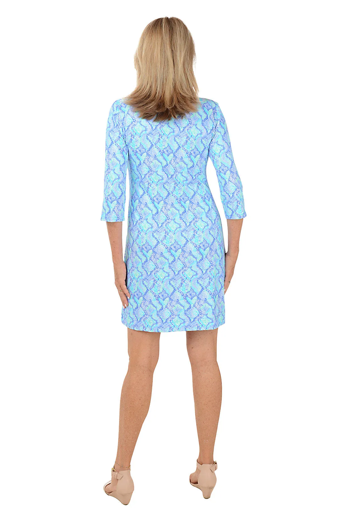 Blue Snake Hearts UPF50  Travel Dress