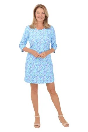 Blue Snake Hearts UPF50  Travel Dress