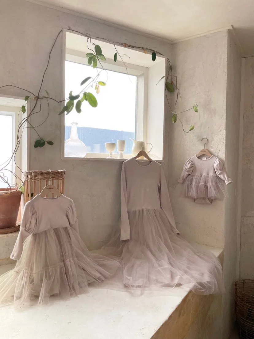 Bubble Sleeve Tulle Bodysuit (Little One)