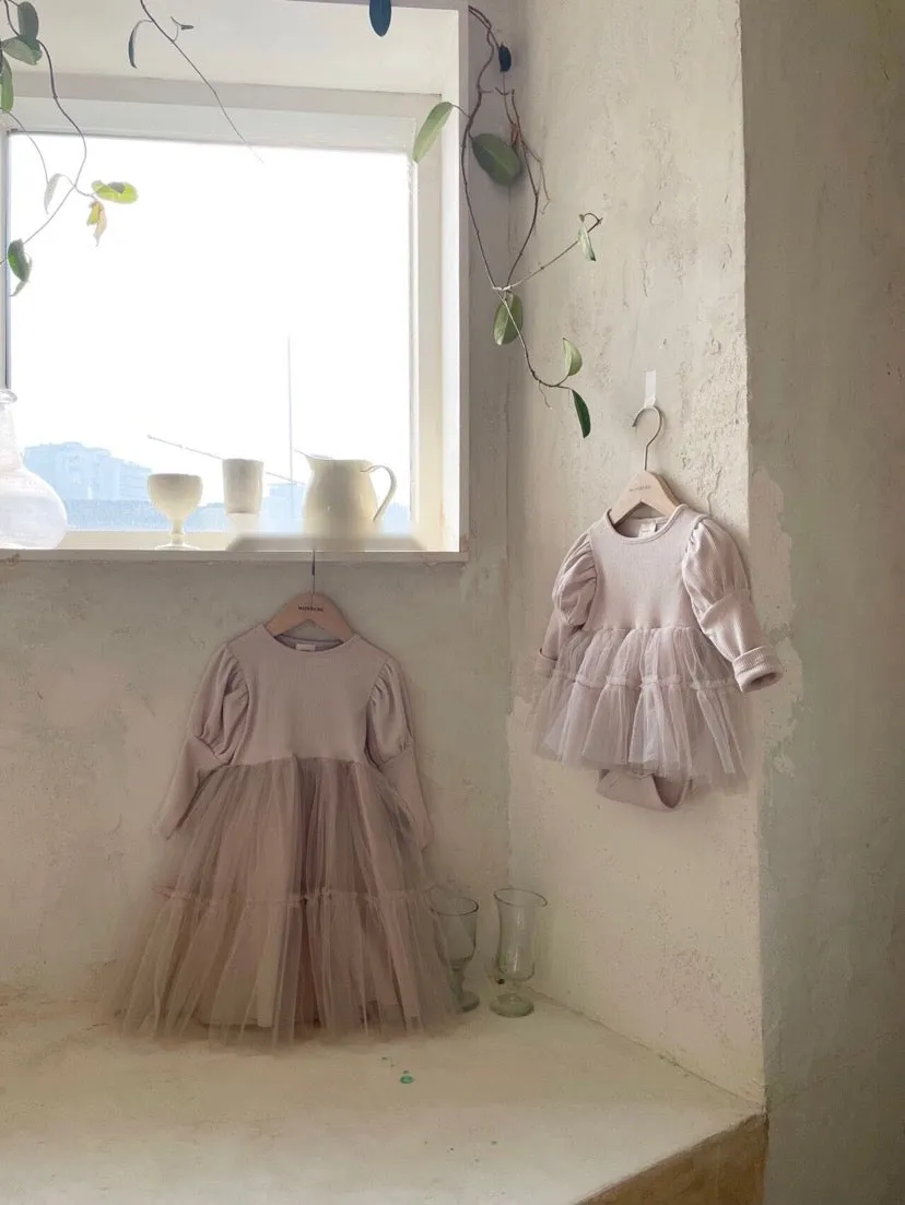 Bubble Sleeve Tulle Bodysuit (Little One)