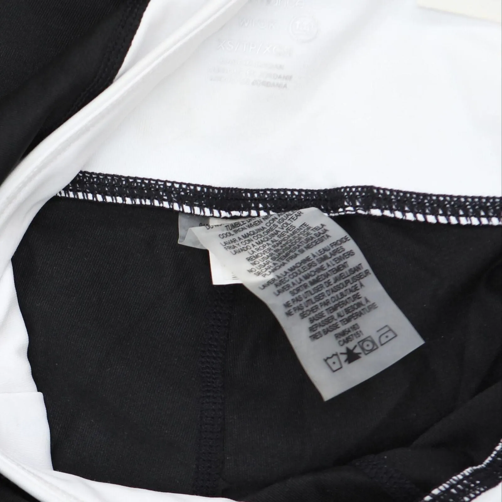 Calvin Klein 7/8 Performance High-Rise Colorblocked Logo Leggings Black White XS