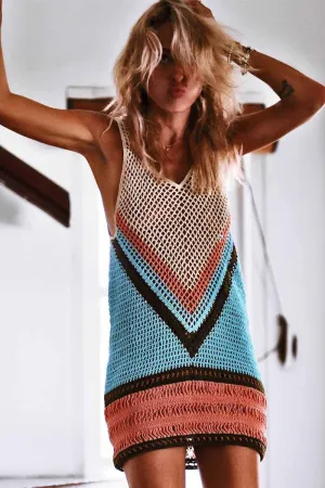 Chicindress Summer Beach Bikini Swimsuit Sun Protection Mini Dress