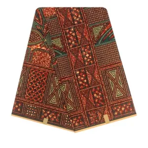 Chocolate Brown Multi Pattern Afro Caribbean