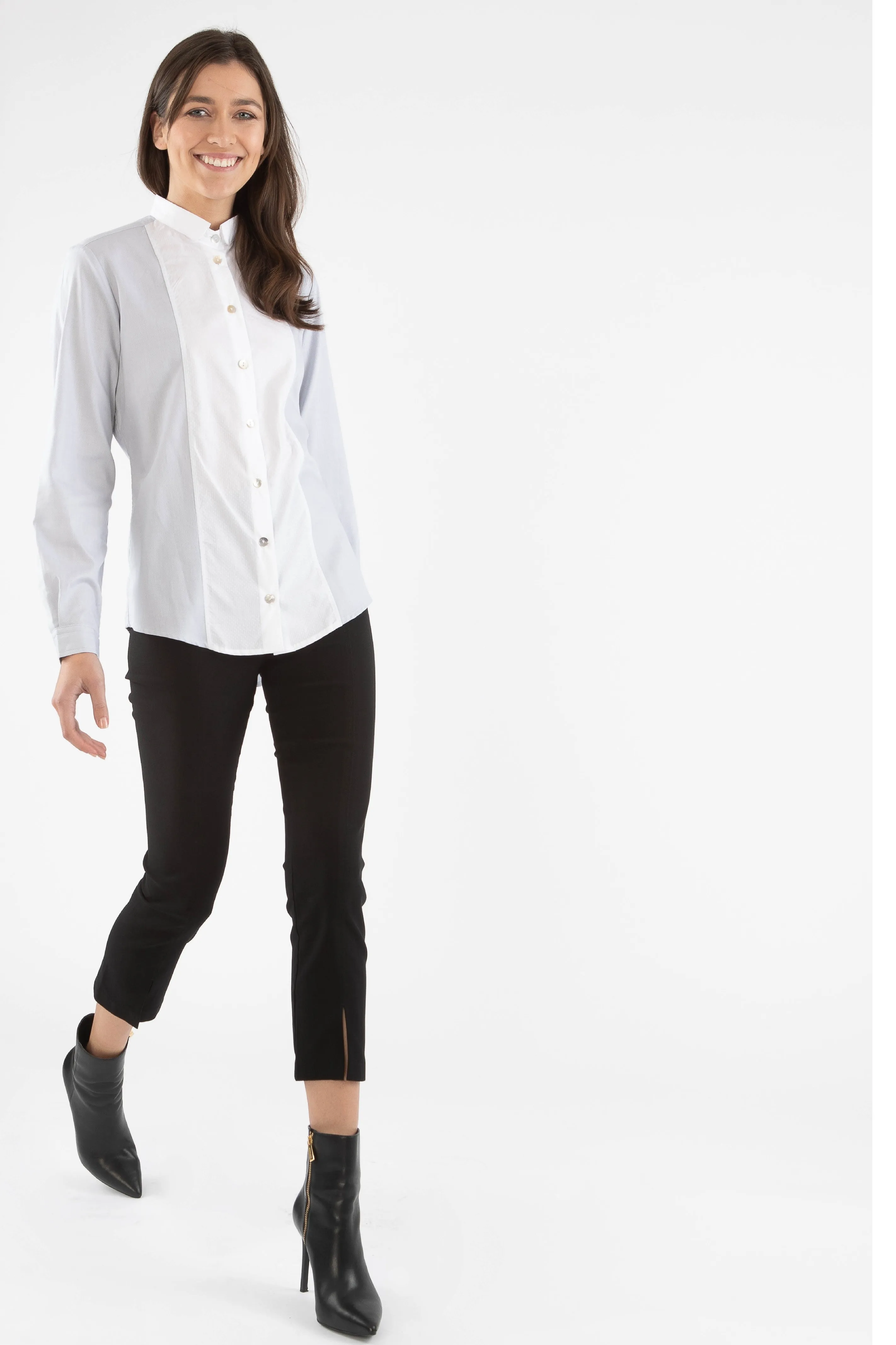 Classic Dress Shirt with Long Tail - Silver Gray