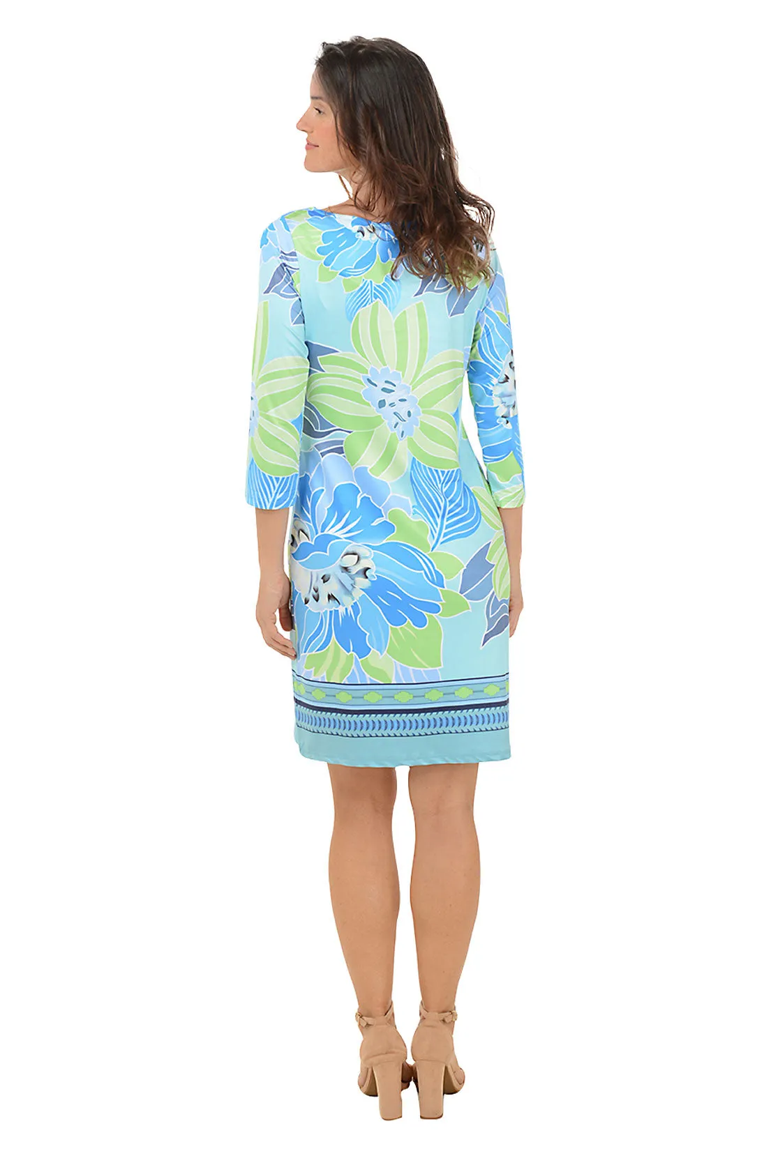 Clematis Blooms UPF50 Boatneck Dress