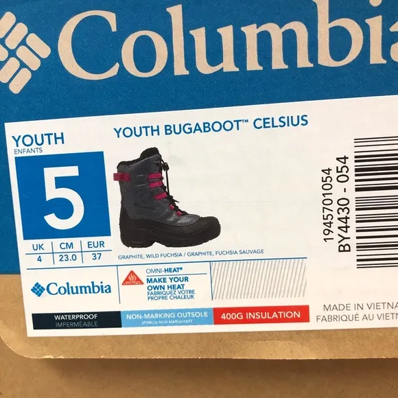 Columbia Youth Bugaboot Celsius Omni-Heat Waterproof Snow Boot