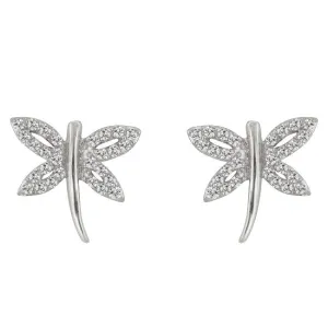 Cubic Zirconia Dragonfly Earrings
