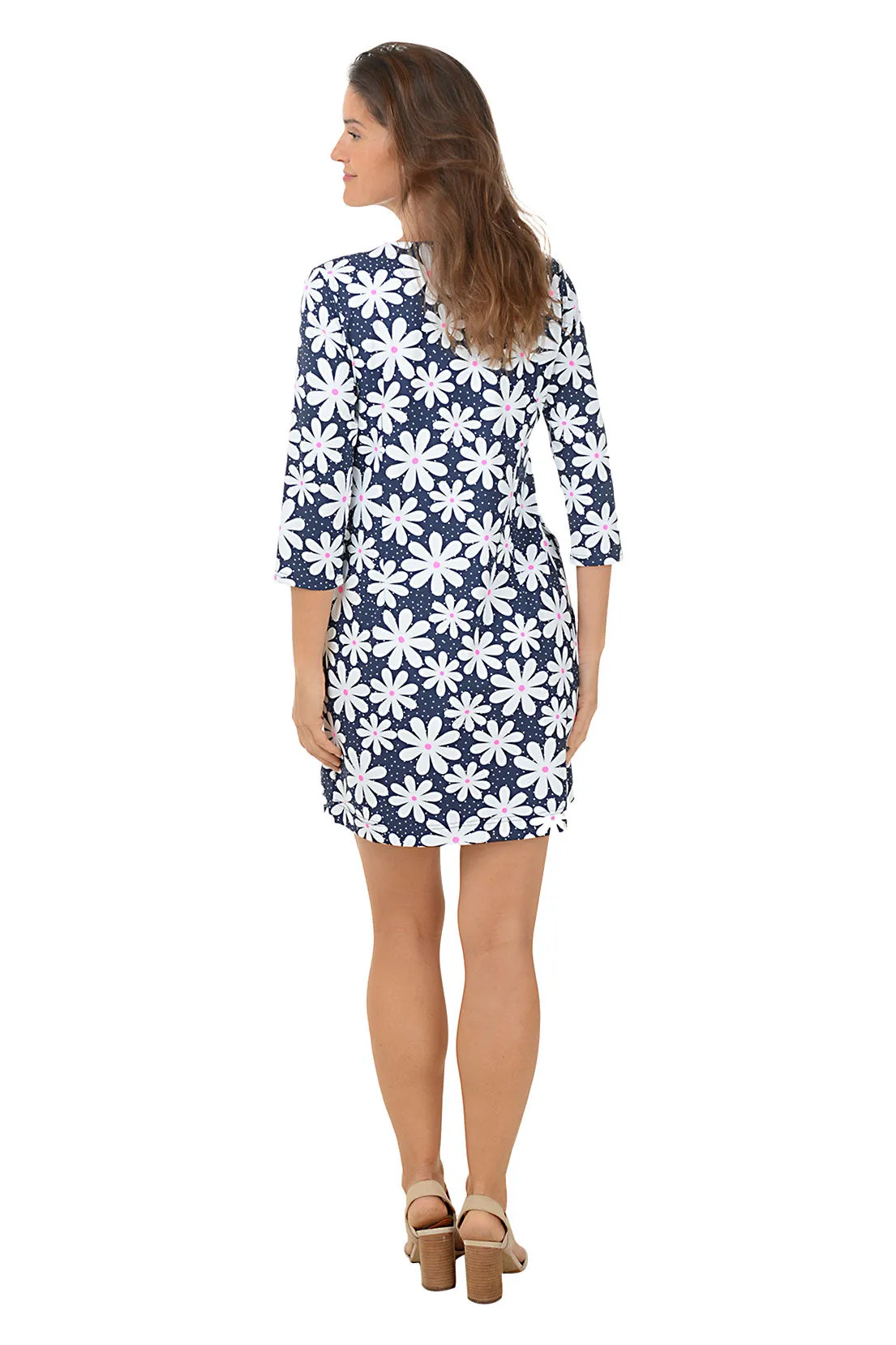 Daisy Dots UPF50  Notch Neck Dress