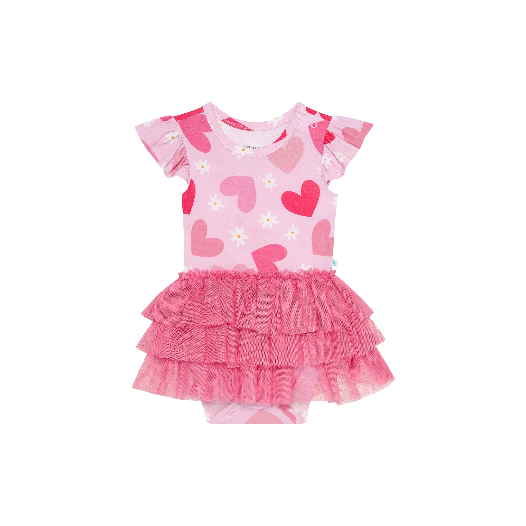 Daisy Love - Ruffled Cap Sleeve Tulle Skirt Bodysuit