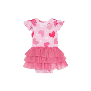 Daisy Love - Ruffled Cap Sleeve Tulle Skirt Bodysuit