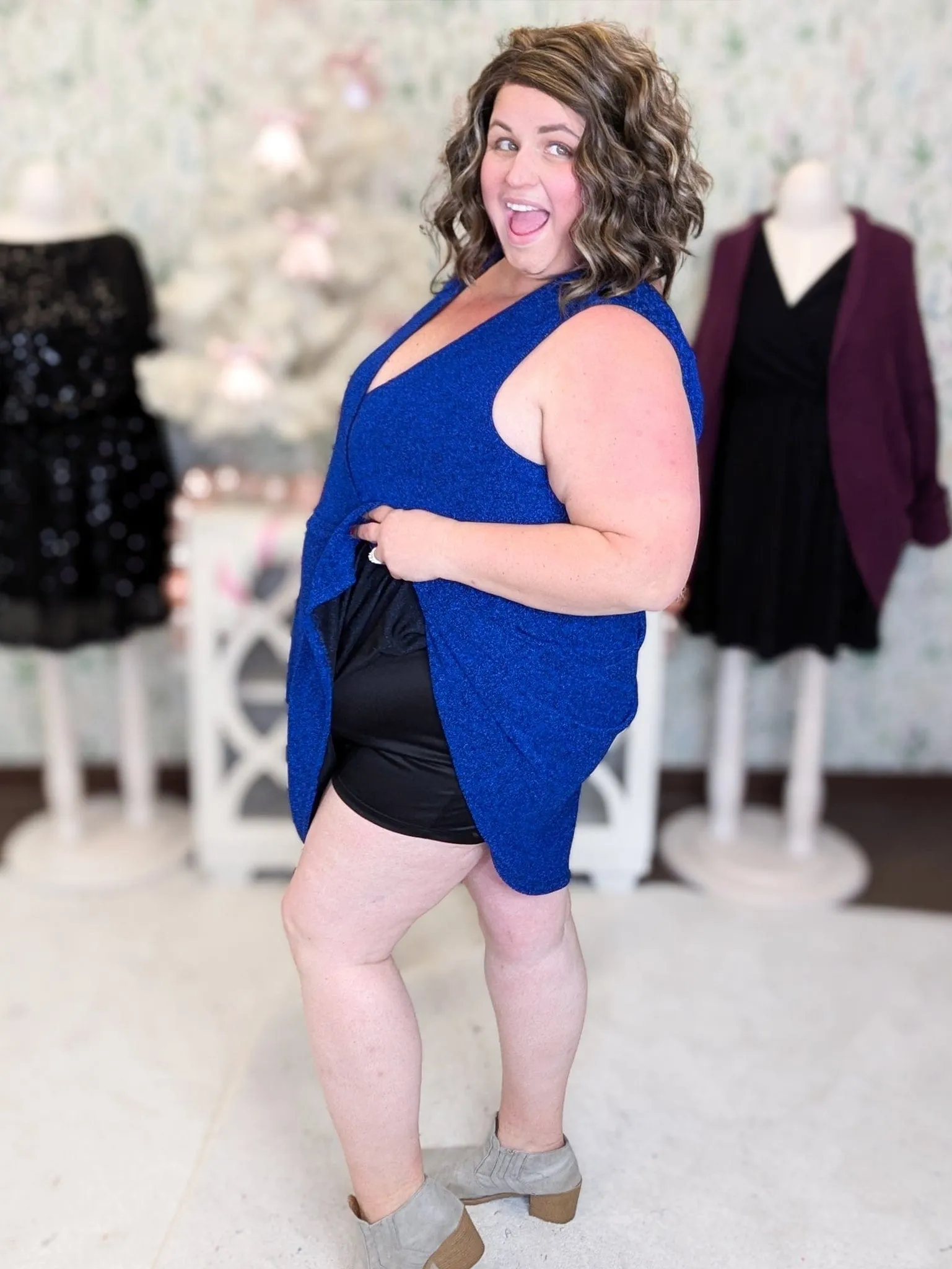 Elsa Faux Wrap Vneck Dress w/Shorts in SPARKLE
