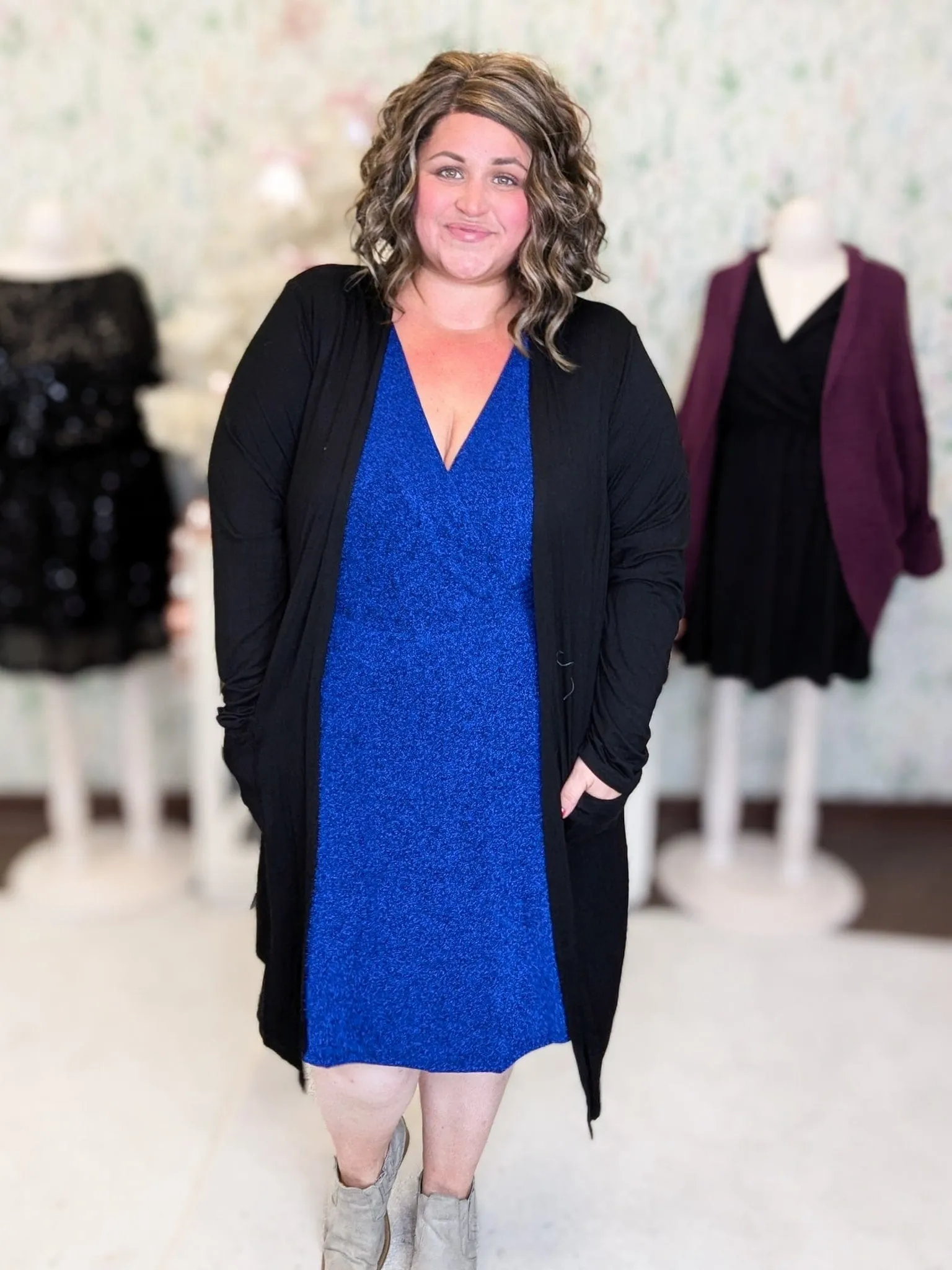 Elsa Faux Wrap Vneck Dress w/Shorts in SPARKLE