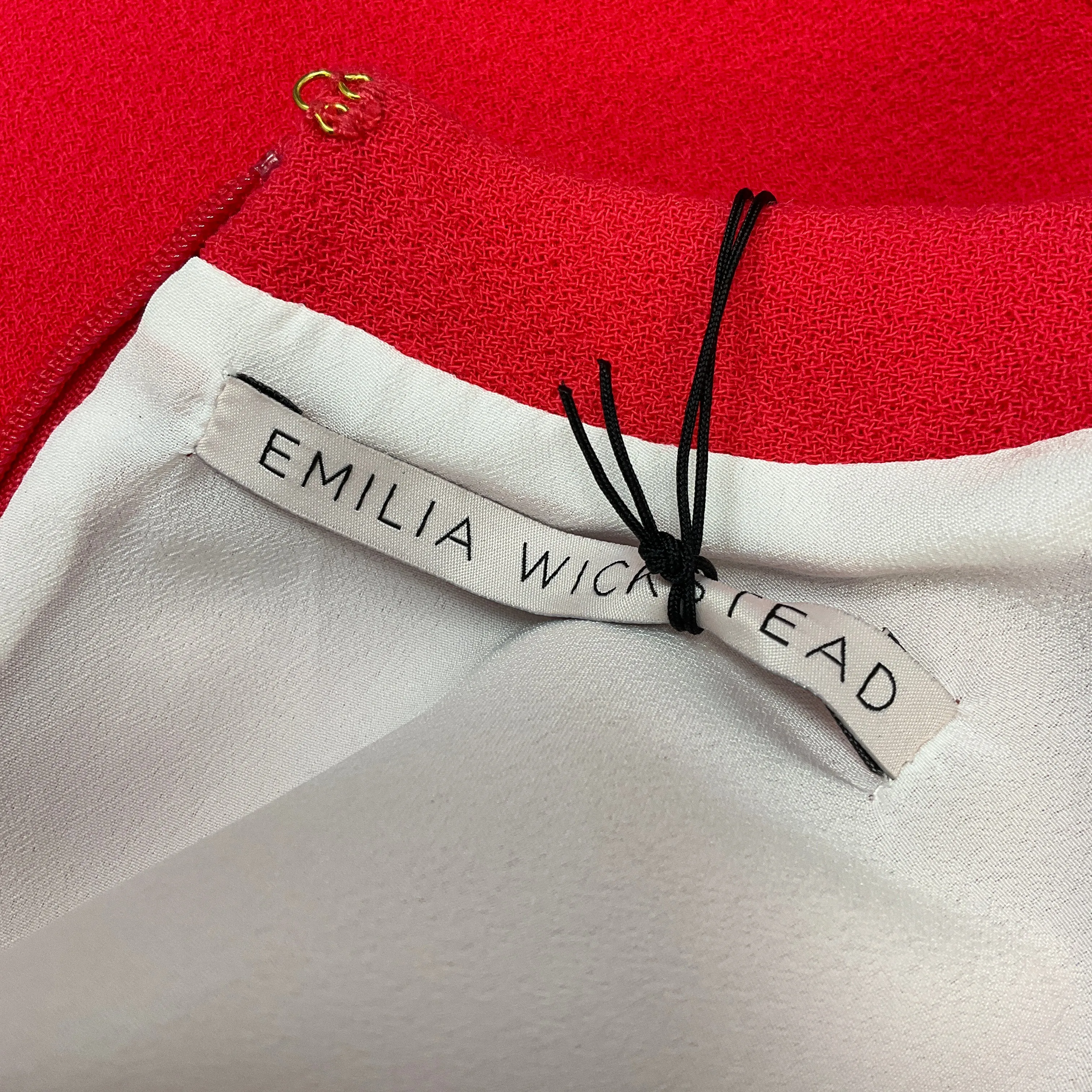 Emilia Wickstead Coral Trista Wool Crepe Midi Dress