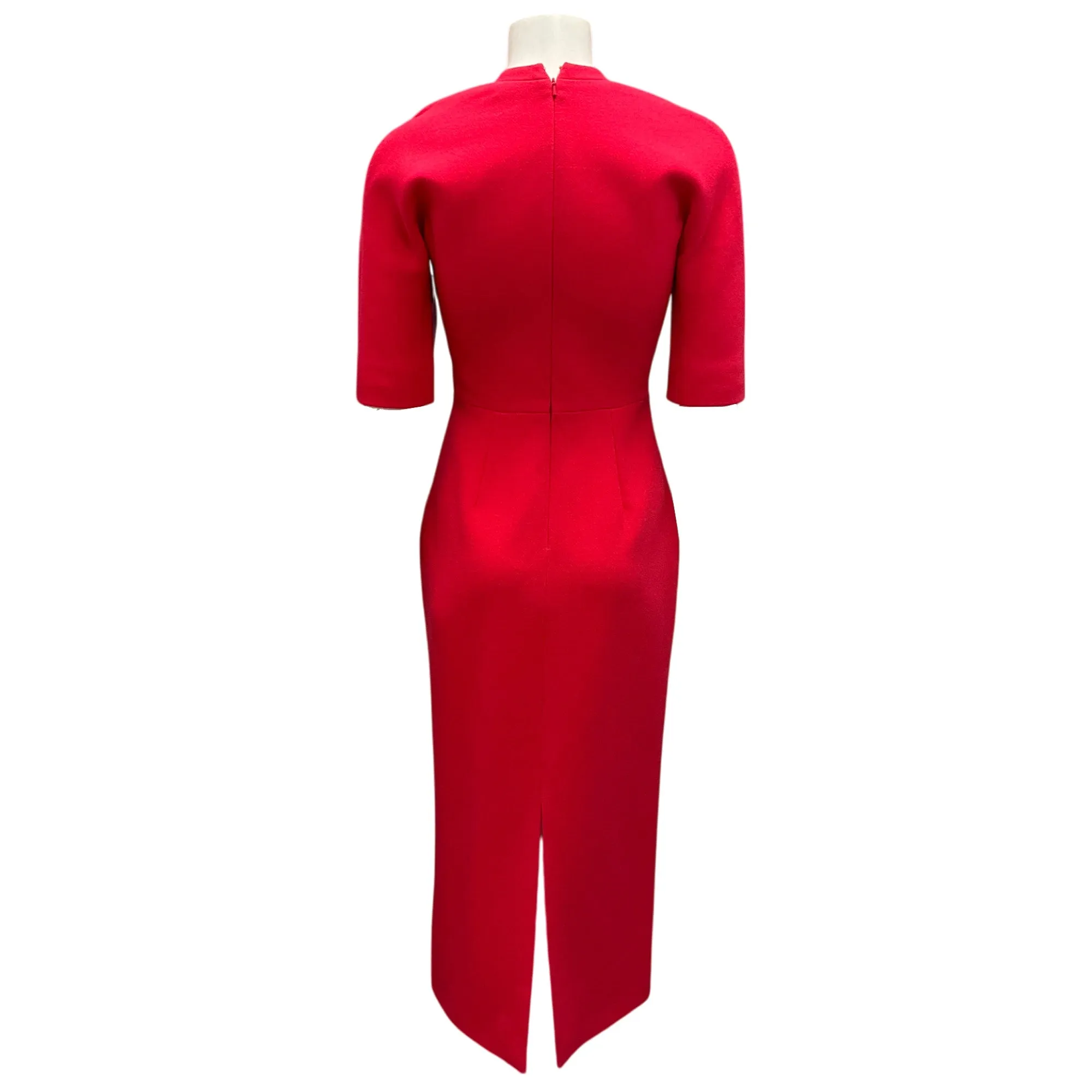 Emilia Wickstead Coral Trista Wool Crepe Midi Dress