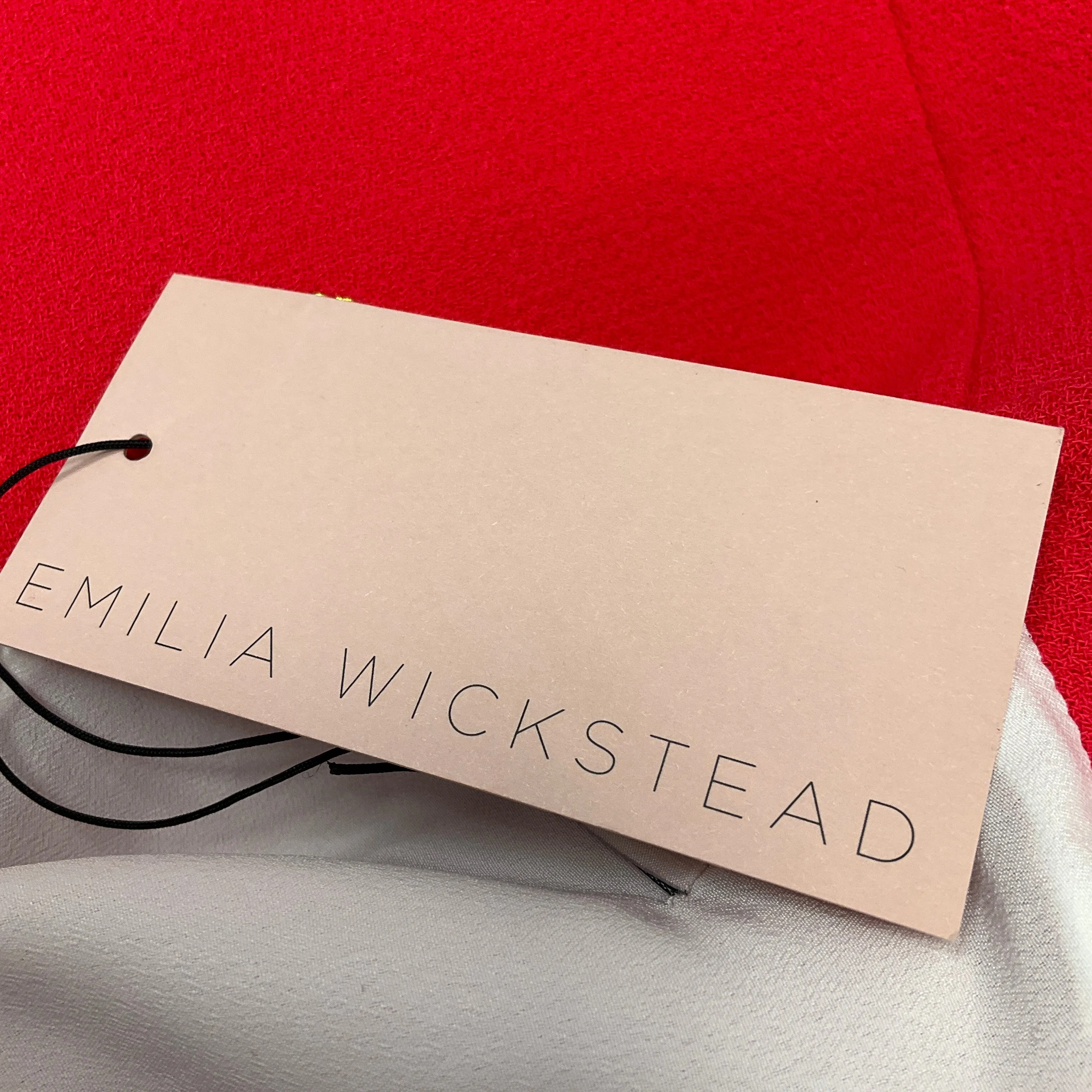 Emilia Wickstead Coral Trista Wool Crepe Midi Dress