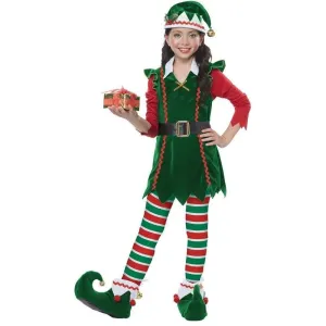 Festive Elf Girl's Christmas Costume