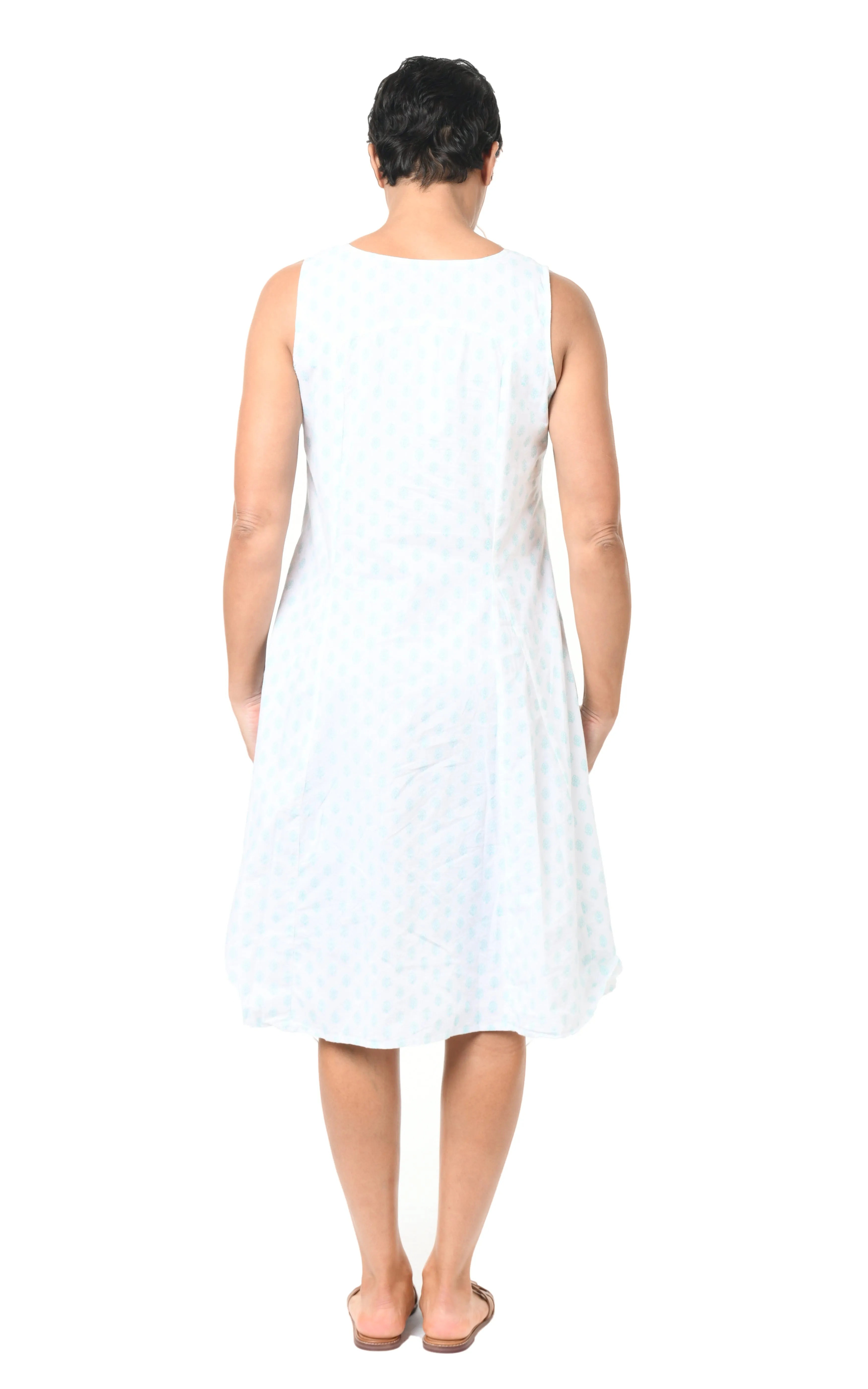 FINAL SALE CV656 Poppie Dress in Aqua Leaf*