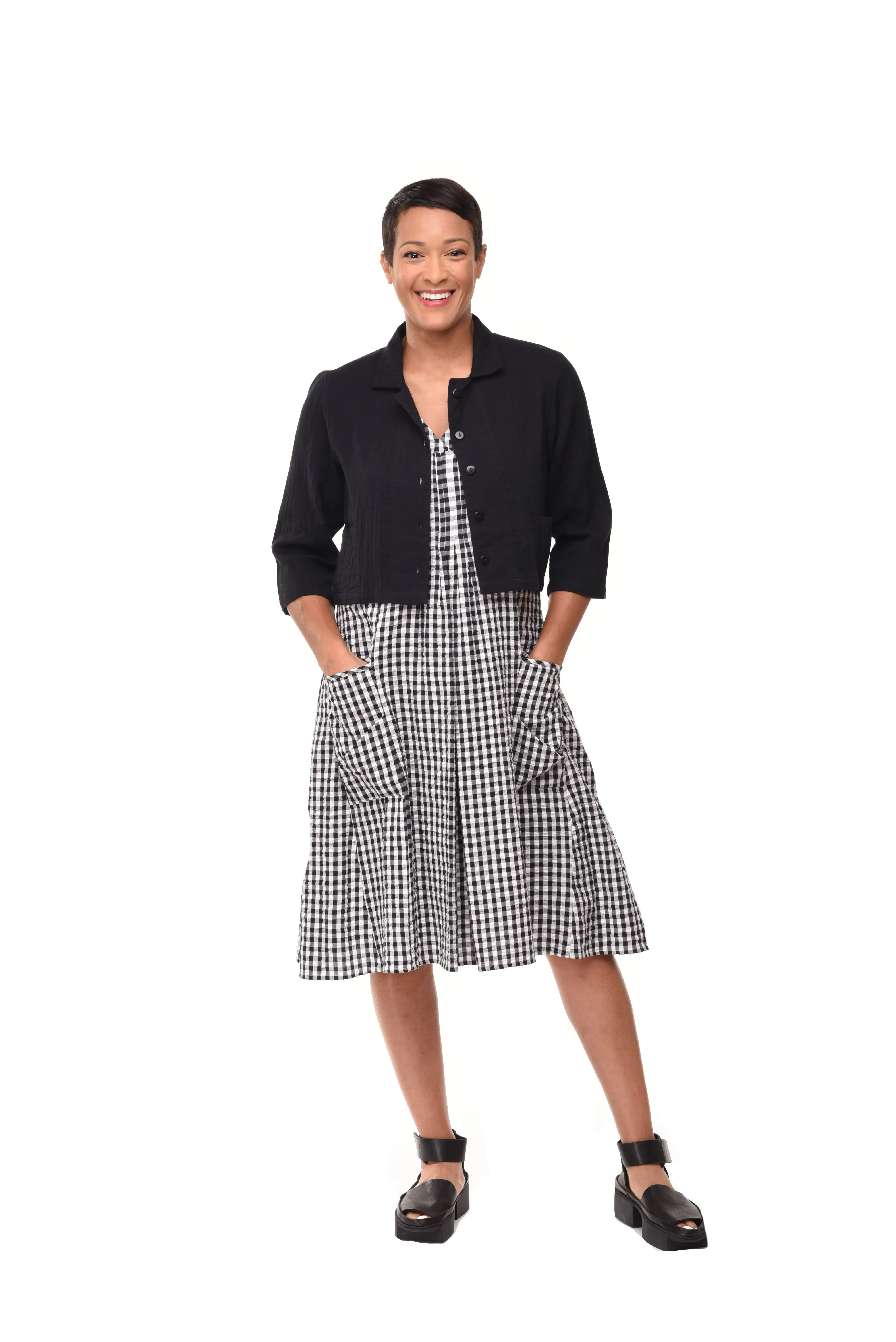 FINAL SALE CV656 Poppie Dress in Big Indy Check*