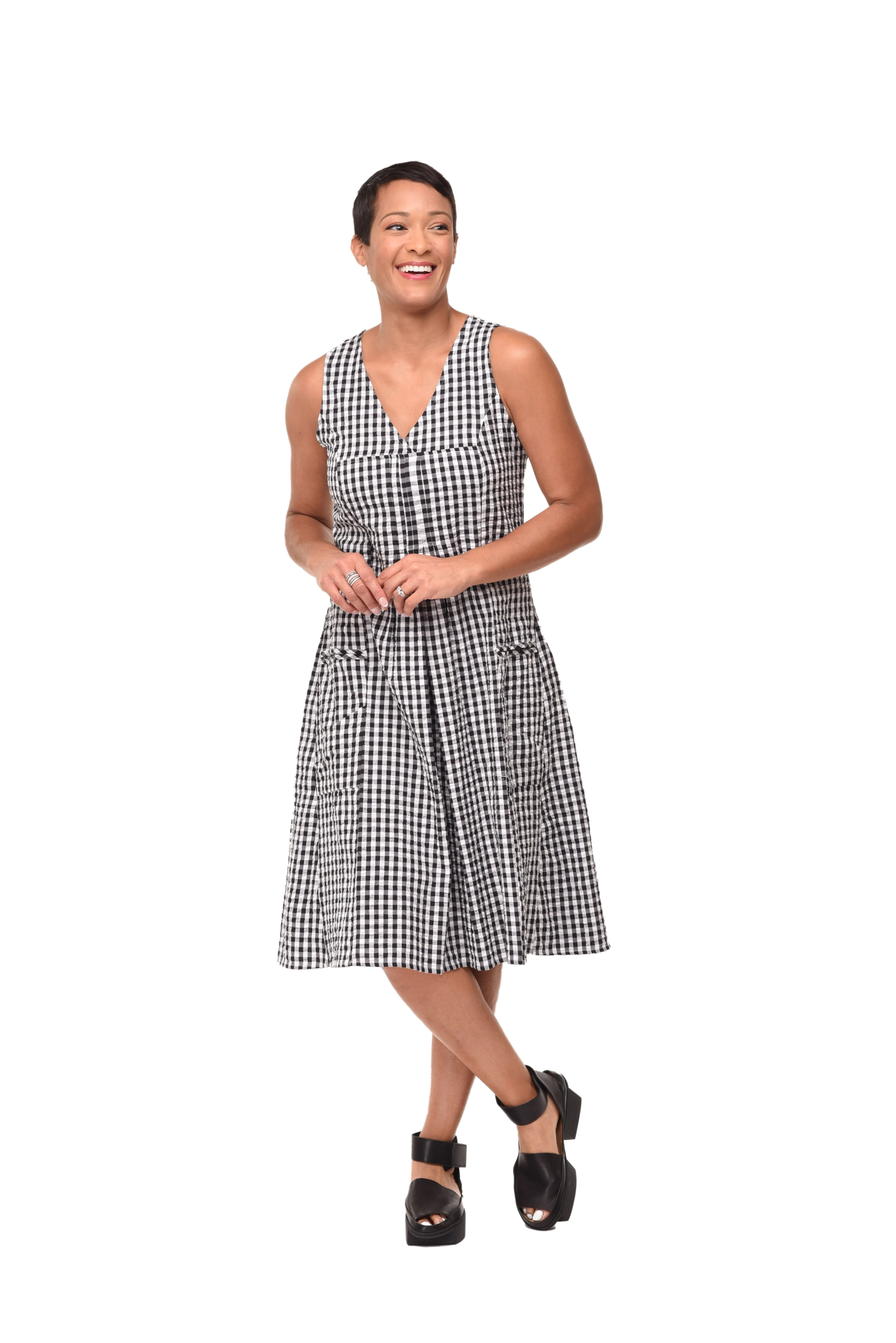 FINAL SALE CV656 Poppie Dress in Big Indy Check*