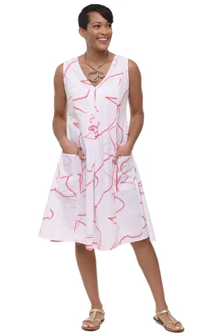 FINAL SALE CV656 Poppie Dress in Hibiscus Ribbon